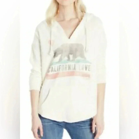 Billabong California, love pull over hoodie sweatshirt, size medium Cream - Picture 2 of 7
